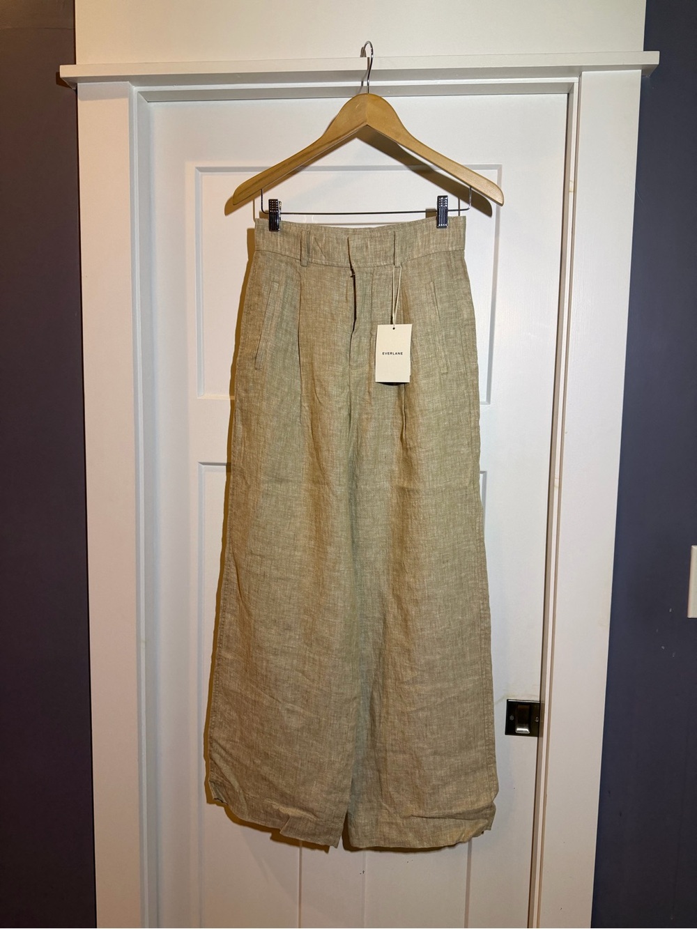 Everlane Natural Linen Wide-Leg Pants
